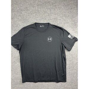 Under Armour Shirt Mens 3XL Black Threadborne HeatGear Athletic Performance Tee